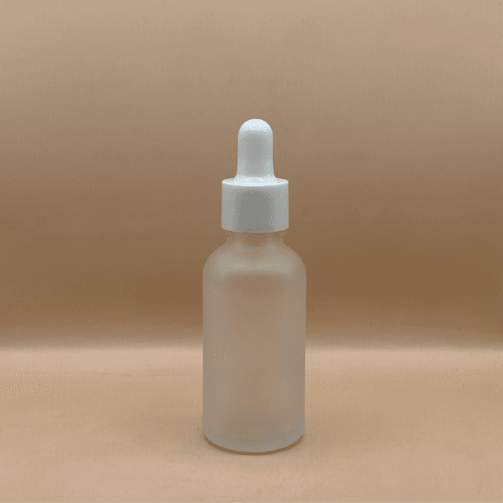 30ML Round Glass Bottle Frosted With 18MM Dropper | Premium Serum Essential Oil Bottle