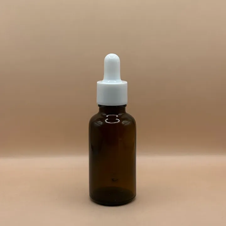30ML Round Glass Bottle Amber with 18MM Dropper | Essential Oils Serum Tincture Bottle