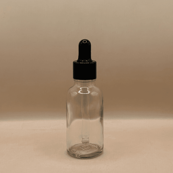 30ML Round Glass Bottle Clear With18MM Dropper | Essential Oil Serum Skincare Bottle