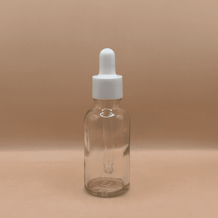 30ML Round Glass Bottle Clear With18MM Dropper | Essential Oil Serum Skincare Bottle