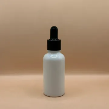 30ML Round Glass Bottle White 18MM Dropper | Essential Oil Serum Packaging