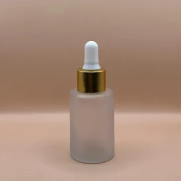 30ML Glass Flat Shoulder Bottle 20MM Dropper with Metalized Ring | Serum Essential Oil Bottle