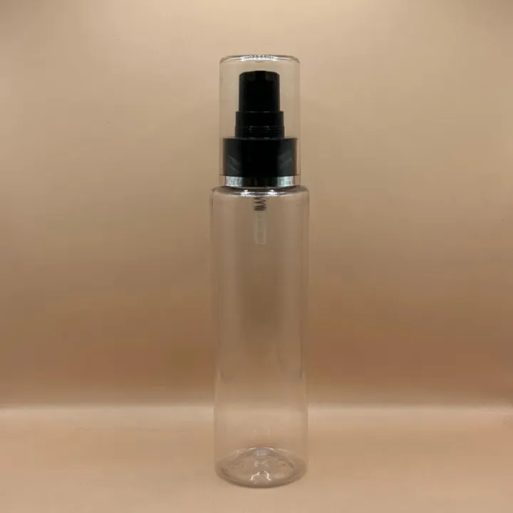 100ML PET Sleek Bottle With 24/410 AS Lotion Pump With Silver Lining | Premium Skincare Packaging