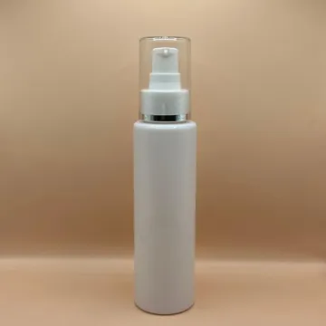 100ML PET Sleek Bottle With 24/410 AS Lotion Pump With Silver Lining | Premium Skincare Packaging