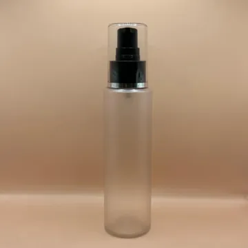 100ML PET Sleek Bottle With 24/410 AS Lotion Pump With Silver Lining | Premium Skincare Packaging