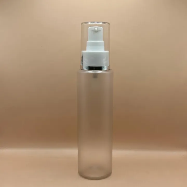 100ML PET Sleek Bottle With 24/410 AS Lotion Pump With Silver Lining | Premium Skincare Packaging