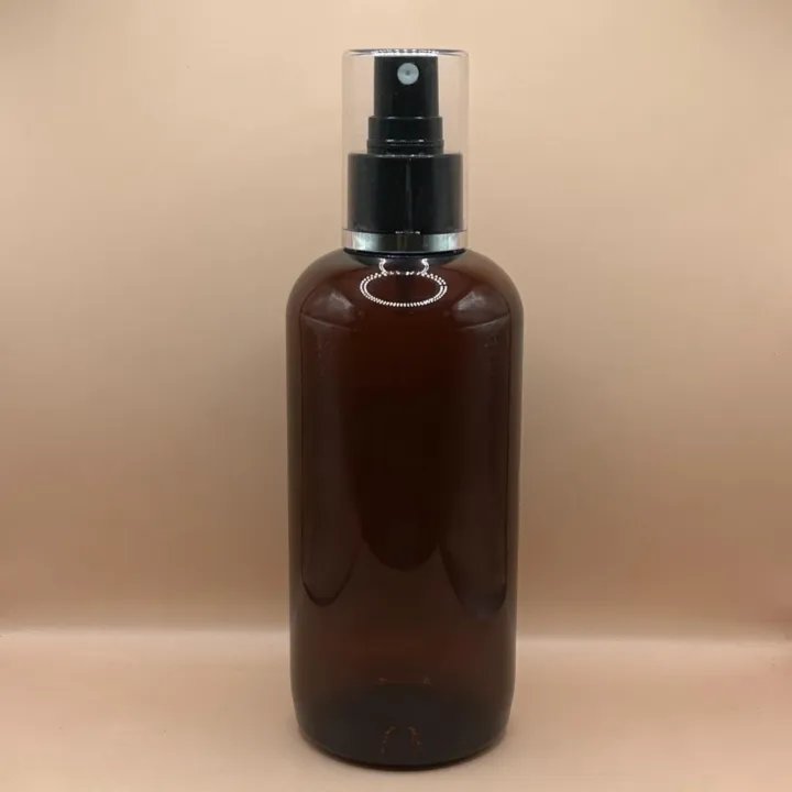 300ML PET Boston Bottle With 24/410 AS Mist Pump With Silver Lining Overcap – Premium Packaging Solution