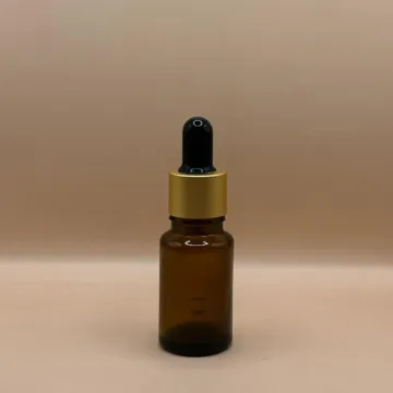 10ML Glass Bottle Amber with 18MM Dropper with Metalized Ring | Essential Oil Serum Bottle