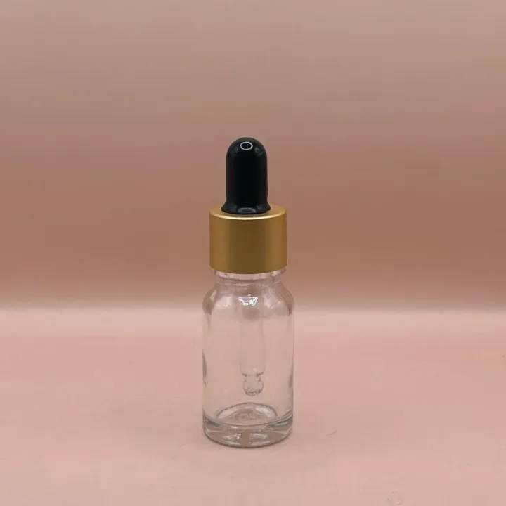 10ML Glass Bottle with 18MM Dropper with Metalized Ring | Essential Oil Serum Tincture Bottle