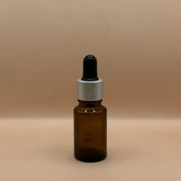 10ML Glass Bottle Amber with 18MM Dropper with Metalized Ring | Essential Oil Serum Bottle