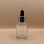 30ML Glass Flat Shoulder Bottle 20MM Dropper with Metalized Ring | Serum Essential Oil Bottle