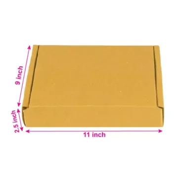 Brown 03ply Tab Lock Corrugated Multipurpose Boxes 11in x 9in x 2.5in – Sturdy Packaging Solution