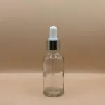 30ML Round Glass Bottle Clear 18MM Dropper With Metalized Ring | Serum Essential Oil Bottle