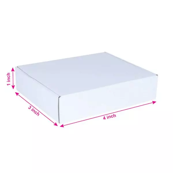 white_03ply_flat_corrugated_multipurpose_boxes_4in_x_3in_x_1in_new White 03ply Flat Corrugated Multipurpose Boxes 4in x 3in x 1in – Durable Packaging Solution