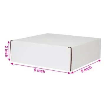 White 03ply Flat Corrugated Multipurpose Boxes 5in x 5in x 2in - Durable Packaging Solution