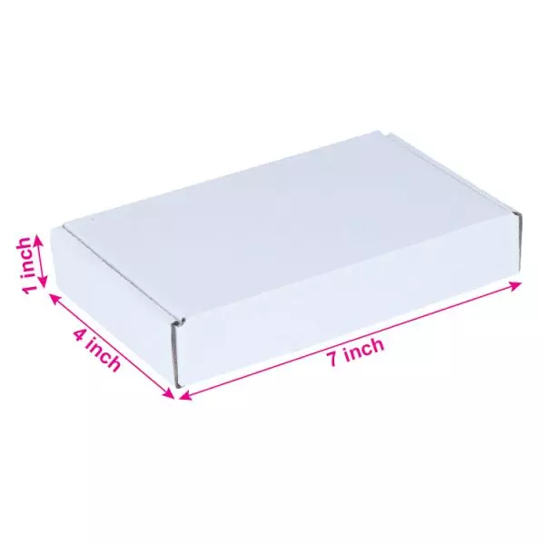 Unprinted White 03ply Flat Corrugated Multipurpose Boxes 7in x 4in x 1in – Sturdy & Versatile Packaging