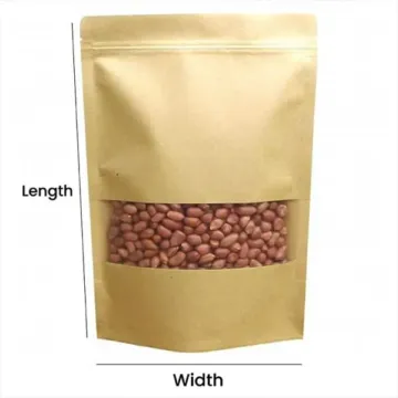 Kraft Window Stand-up Zip Lock Pouches 4in x 7in | Eco-Friendly Resealable Packaging