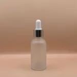 30ML Round Glass Bottle Frosted 18MM Dropper with Metalized Ring | Serum Essential Oil Bottle