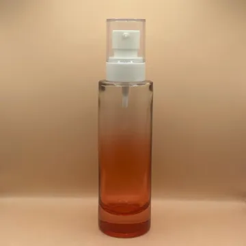 100ML Cylindrical Glass Bottle with 20/410 AS Lotion Pump with Acrylic Cap | Premium Skincare Packaging