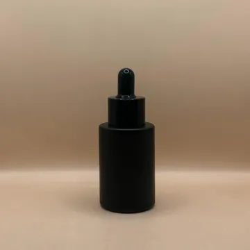 30ML Glass Bottle Flat Shoulder Black with 20MM Dropper | Premium Serum & Oil Packaging
