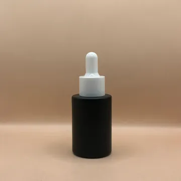 30ML Glass Bottle Flat Shoulder Black with 20MM Dropper | Premium Serum & Oil Packaging