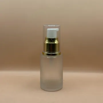 30ML Flat Shoulder Bottle Frosted With 20/410 Lotion Pump With Over Cap | Premium Skincare Packaging