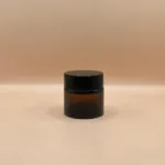 10GM Glass Jar Amber with Black Cap | Premium Packaging for Cream & Lip Balm