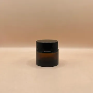 10GM Glass Jar Amber with Black Cap | Premium Packaging for Cream & Lip Balm