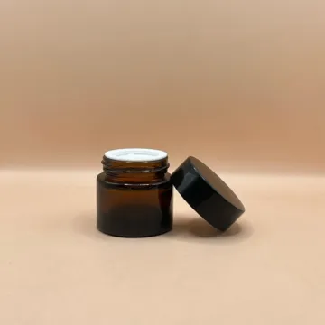 10GM Glass Jar Amber with Black Cap | Premium Packaging for Cream & Lip Balm