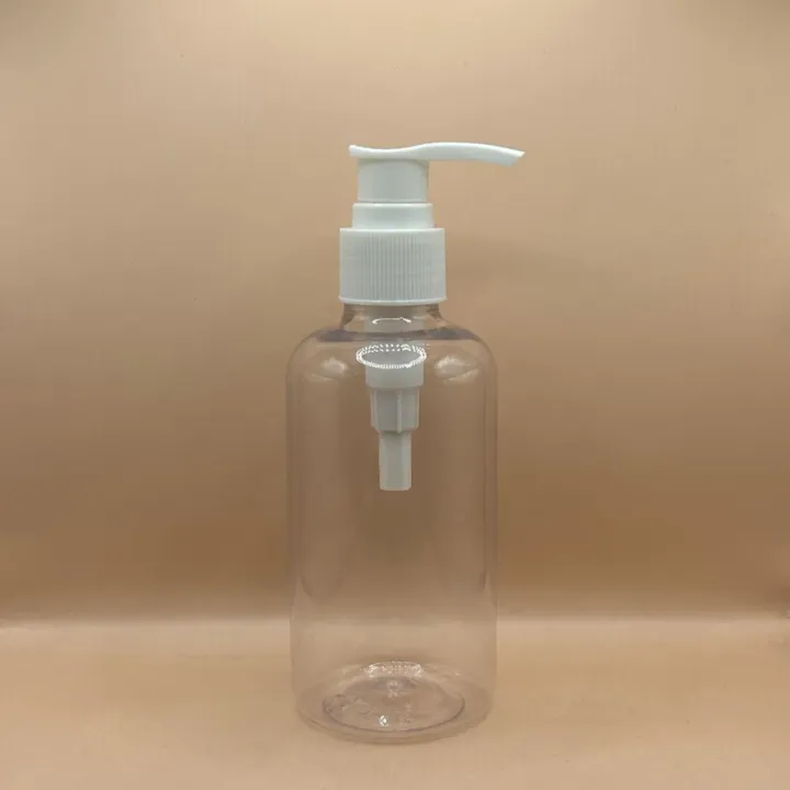 200ML PET Boston Bottle 24/410 L1 Screw Dispenser Pump | Shampoo Body Wash Lotion Bottle