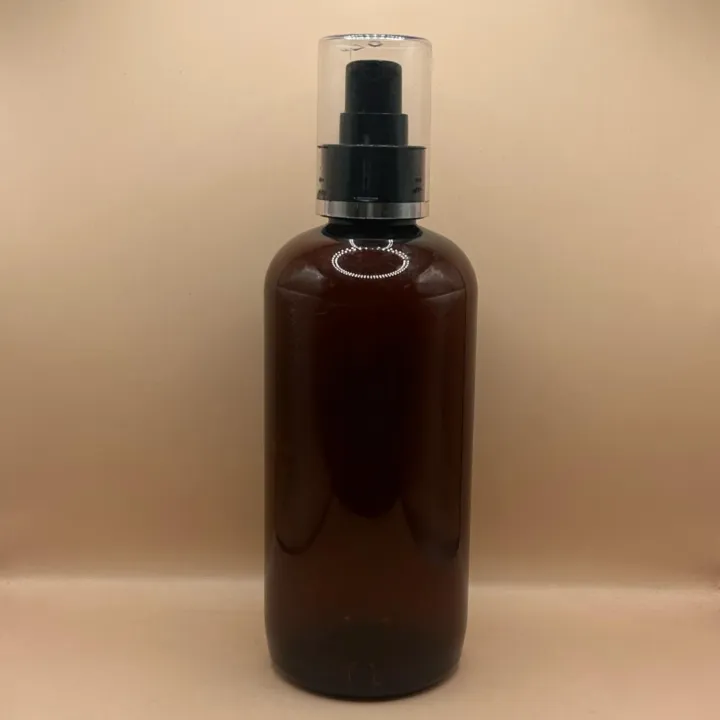 300ML PET Boston Bottle 24/410 AS Lotion Pump with Silver Lining | Skincare Haircare Dispenser