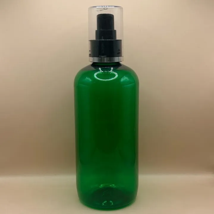 300ML PET Boston Bottle 24/410 AS Lotion Pump with Silver Lining | Skincare Haircare Dispenser