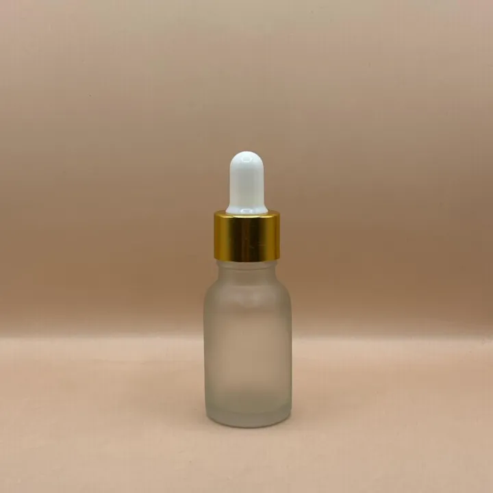 15ML Glass Bottle With 18MM Dropper With Metalized Ring | Perfect for Serum Packaging