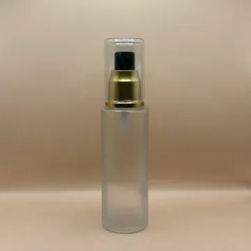 50ML Glass Bottle Frosted 20/410 Lotion Pump with Over Cap | Premium Skincare Packaging