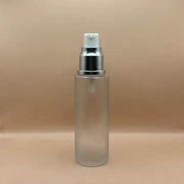 50ML Glass Bottle Frosted 20/410 Lotion Pump with Over Cap | Premium Skincare Packaging