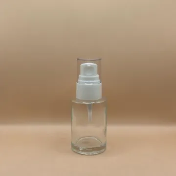 30ML Glass Bottle With 20/410 Olay Pump With Acrylic Cap | Premium Cosmetic Packaging