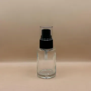 30ML Glass Bottle With 20/410 Olay Pump With Acrylic Cap | Premium Cosmetic Packaging