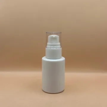 30ML Glass Bottle White with 20/410 Olay Pump with Acrylic Cap | Premium Cosmetic Packaging