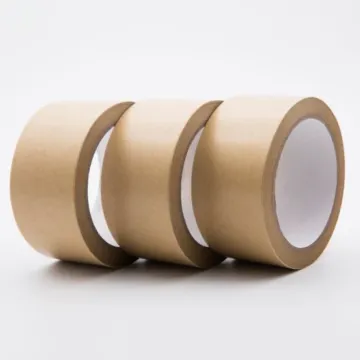 Brown 80gsm Round Self Adhesive Paper Tapes 3in x 50m Pack of 12 | Strong & Eco-Friendly