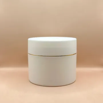 100GM PP Royal Jar White With Golden Lining | Premium Packaging for Scrub and Face Mask