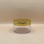 50GM Acrylic San Jar Clear With Golden Cap | Premium Cosmetic Packaging