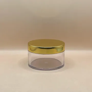 50GM Acrylic San Jar Clear With Golden Cap | Premium Cosmetic Packaging