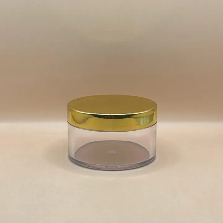 50GM Acrylic San Jar Clear With Golden Cap | Premium Cosmetic Packaging