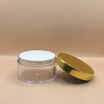 50GM Acrylic San Jar Clear With Golden Cap | Premium Cosmetic Packaging