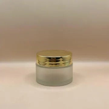 30GM Glass Jar Frosted With Golden Cap | Premium Cosmetic Packaging for Creams and Scrubs
