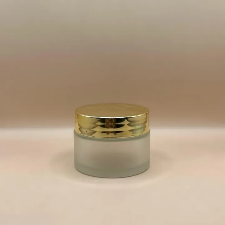 30GM Glass Jar Frosted With Golden Cap | Premium Cosmetic Packaging for Creams and Scrubs