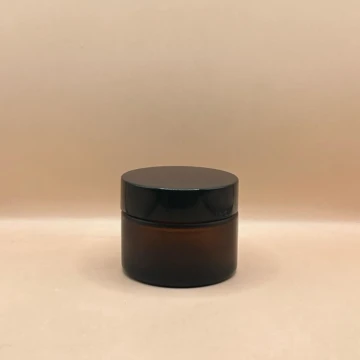 30GM Cosmetic Glass Jar Amber Frosted – Premium Skincare Packaging for Creams & Balms