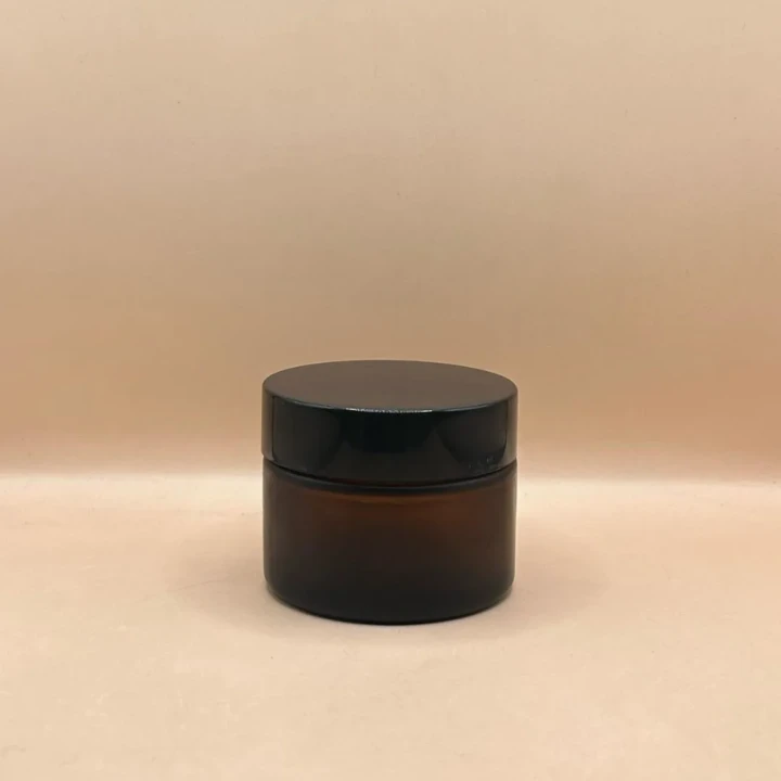 30GM Cosmetic Glass Jar Amber Frosted – Premium Skincare Packaging for Creams & Balms