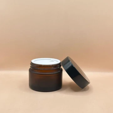 30GM Cosmetic Glass Jar Amber Frosted – Premium Skincare Packaging for Creams & Balms