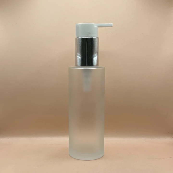 100ML Cosmetic Glass Bottle with Pump – Premium Cosmetic Packaging for Liquids